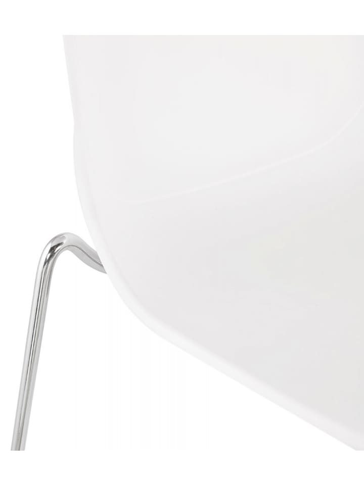 KADIMA DESIGN Barhocker mit Sitz 75 cm aus Metall Kunststoff, Zeitgenössisch in Weiß-Silber günstig kaufen onesize