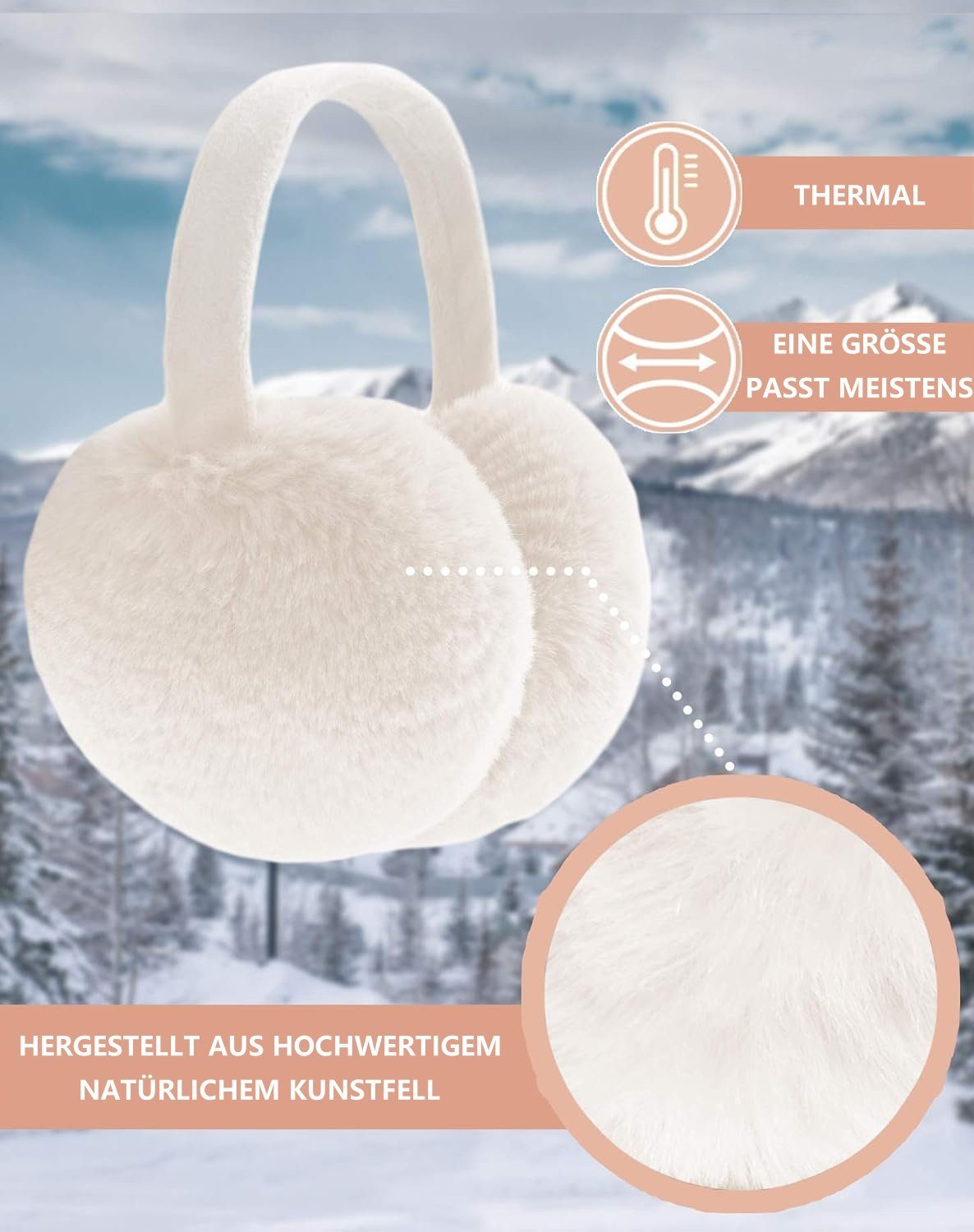 Opspring Ohrenwärmer Ohrenschützer,Winter-Ohrenwärmer,Ohrenschützer für kaltes Wetter