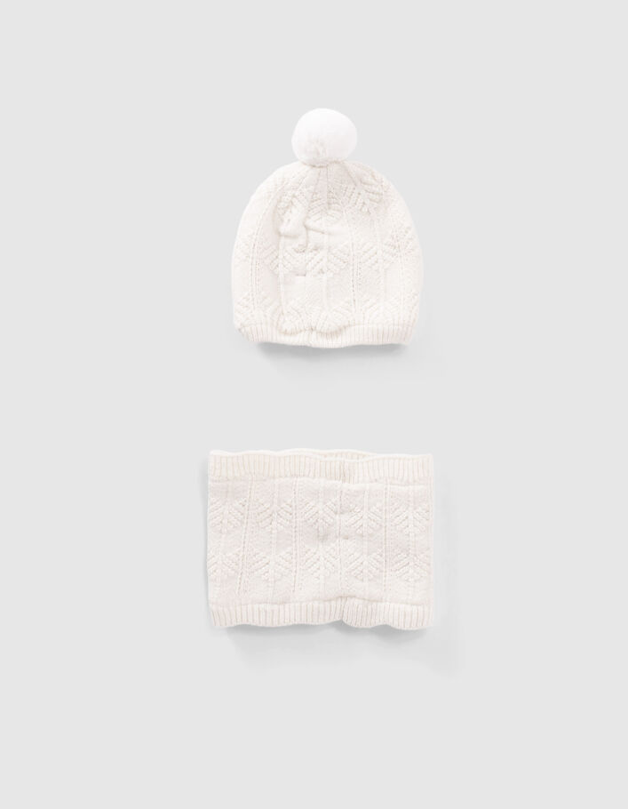 Snood blanc cassé tricot lurex fille