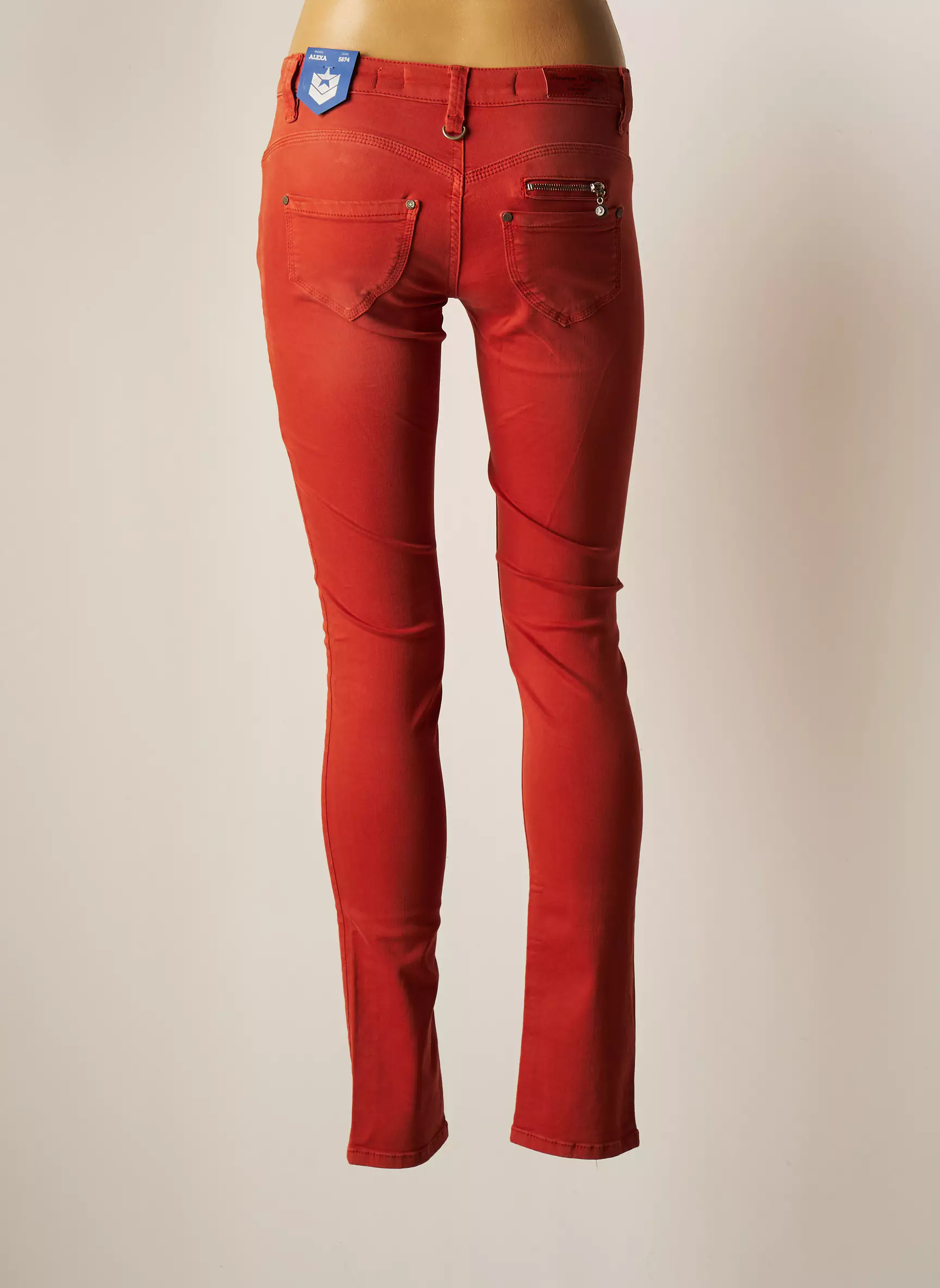 Freeman T Porter Pantalons Slim Femme couleur orange