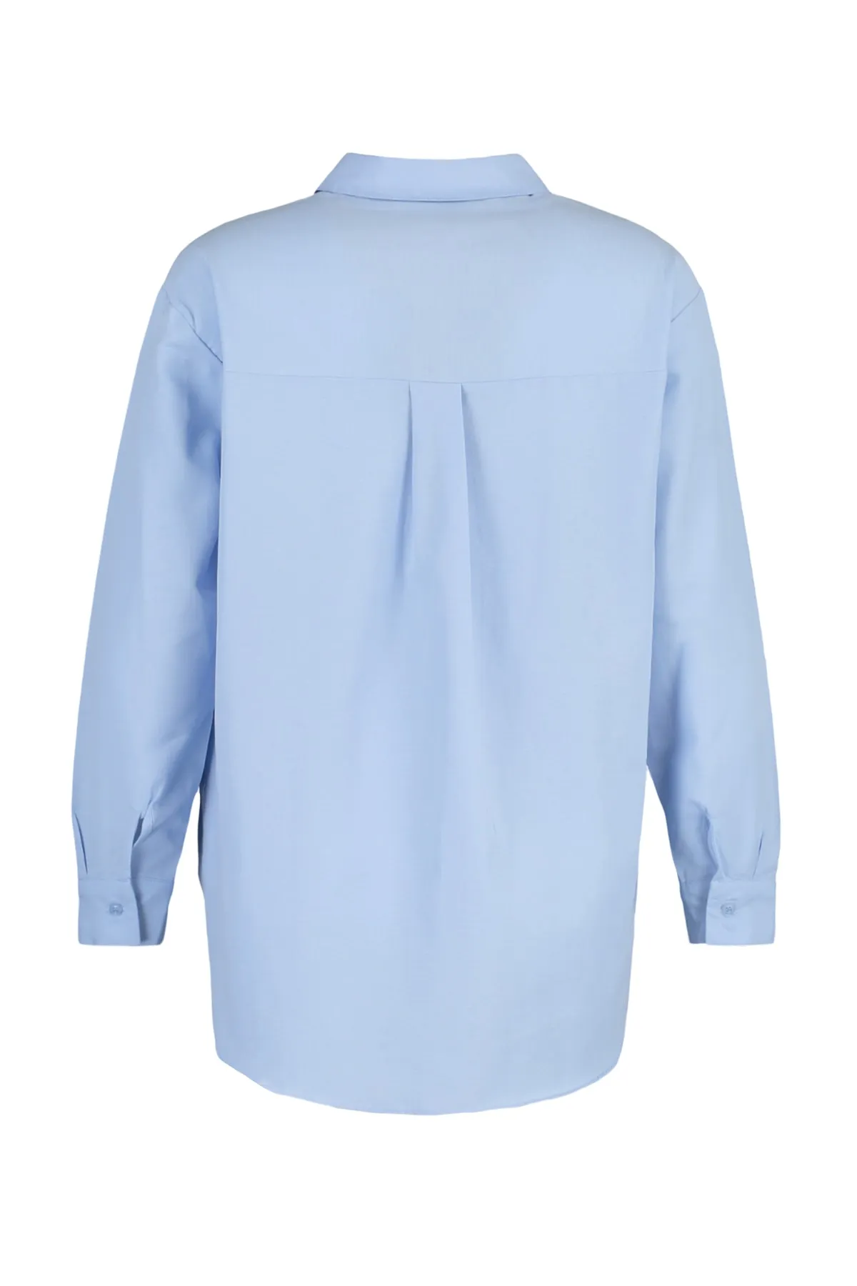 Trendyol Collection  Blaues, locker geschnittenes Hemd aus Baumwollgewebe TWOAW20GO0107