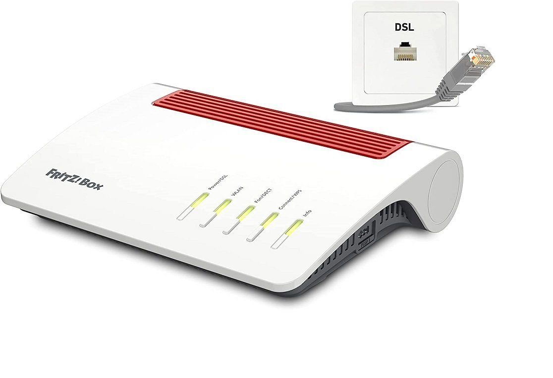 Fritz! AVM FRITZ!Box 7590 AX WLAN-Router DSL Modem Wifi 6 WLAN-Router, Wireless Router, ADSL, VDSL