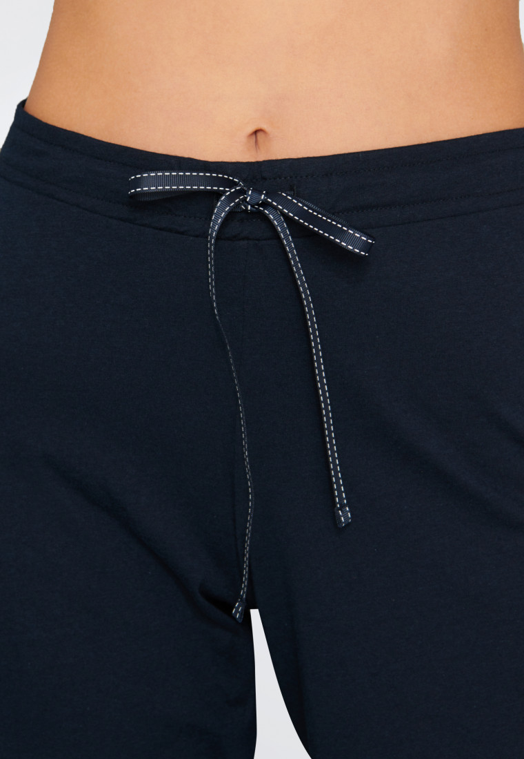 Schlafanzug kurz Ringel nachtblau - Nightwear