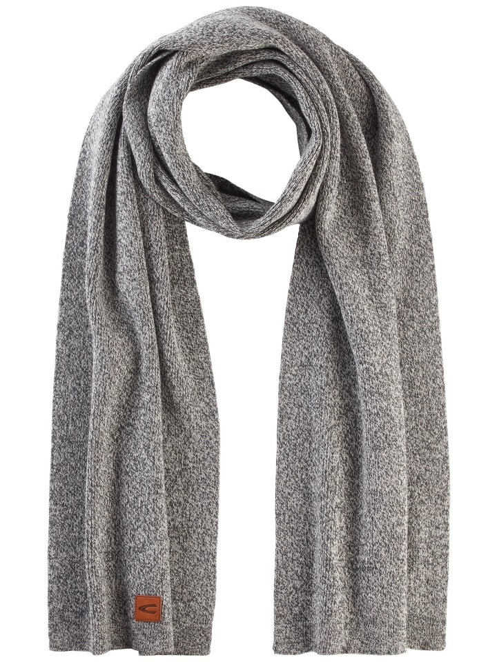 Camel Active Strickschal aus Baumwoll-Mix in Steingrau günstig kaufen onesize