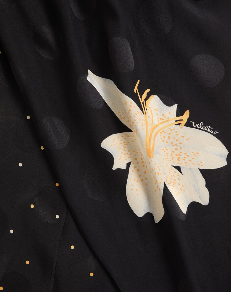 Robe Longue En Crêpe De Chine Jacquard Après L'Hiver Lilium