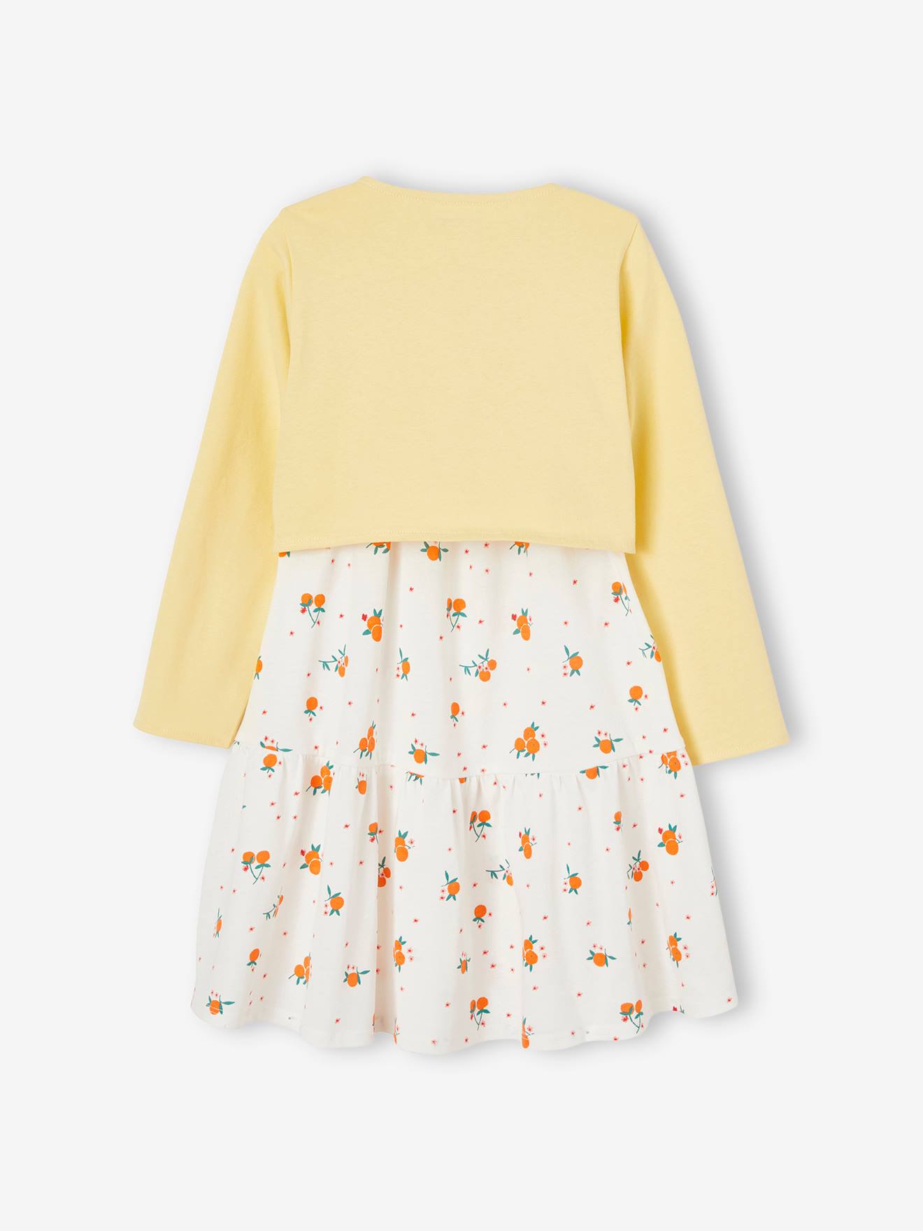 Ensemble robe et boléro fille jaune pâle
