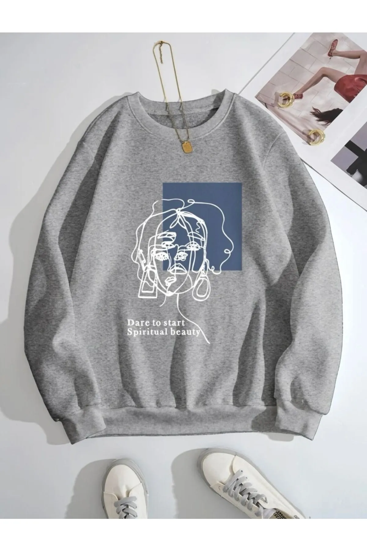 MOONBULL  Sweatshirt - Grau - Regular Fit