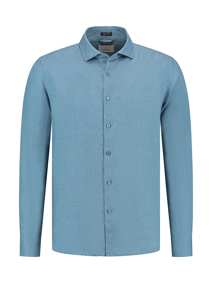 DSTREZZED Leinen-Hemd in Blau günstig kaufen