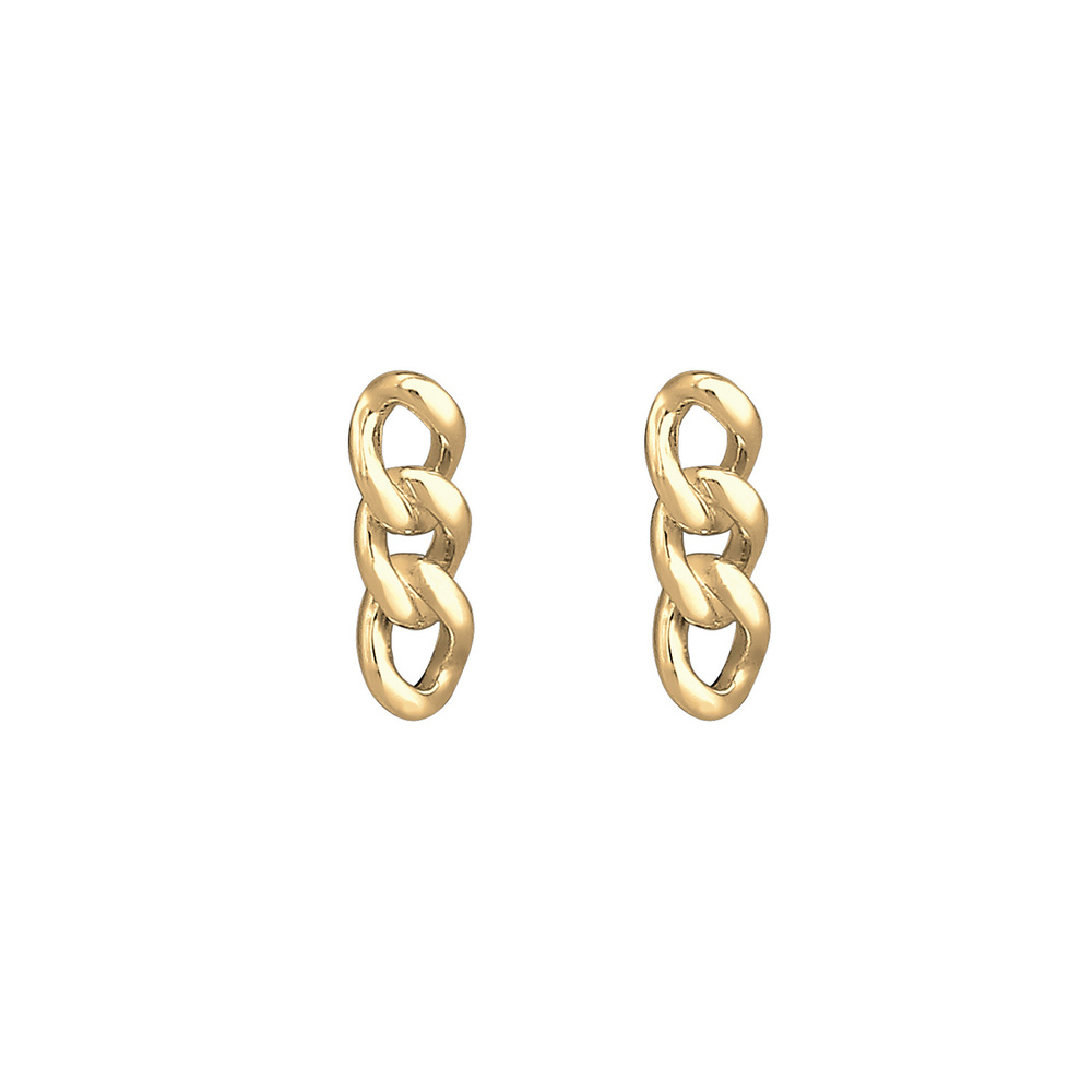 Elli Elli Boucles d'Oreilles Femme Chaînette Bouchon en Argent Sterling 925 Boucles d'oreilles
