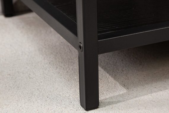 riess-ambiente Standregal SLIM LINE 185cm schwarz, Einzelartikel 1-tlg., Wohnzimmer · Holzwerkstoff · Metall · mit Ablage · Industrial
