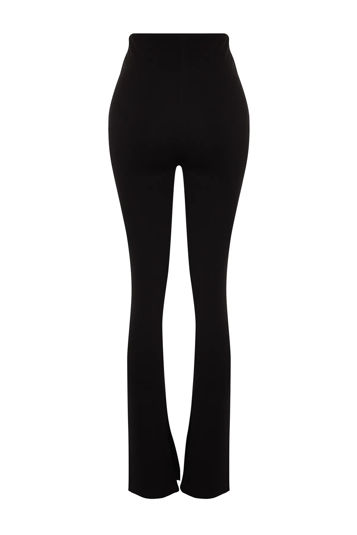 Trendyol Collection  Schwarze Interlock-Strick-Leggings mit Innenschlitz und hoher Taille TWOAW24PL00122
