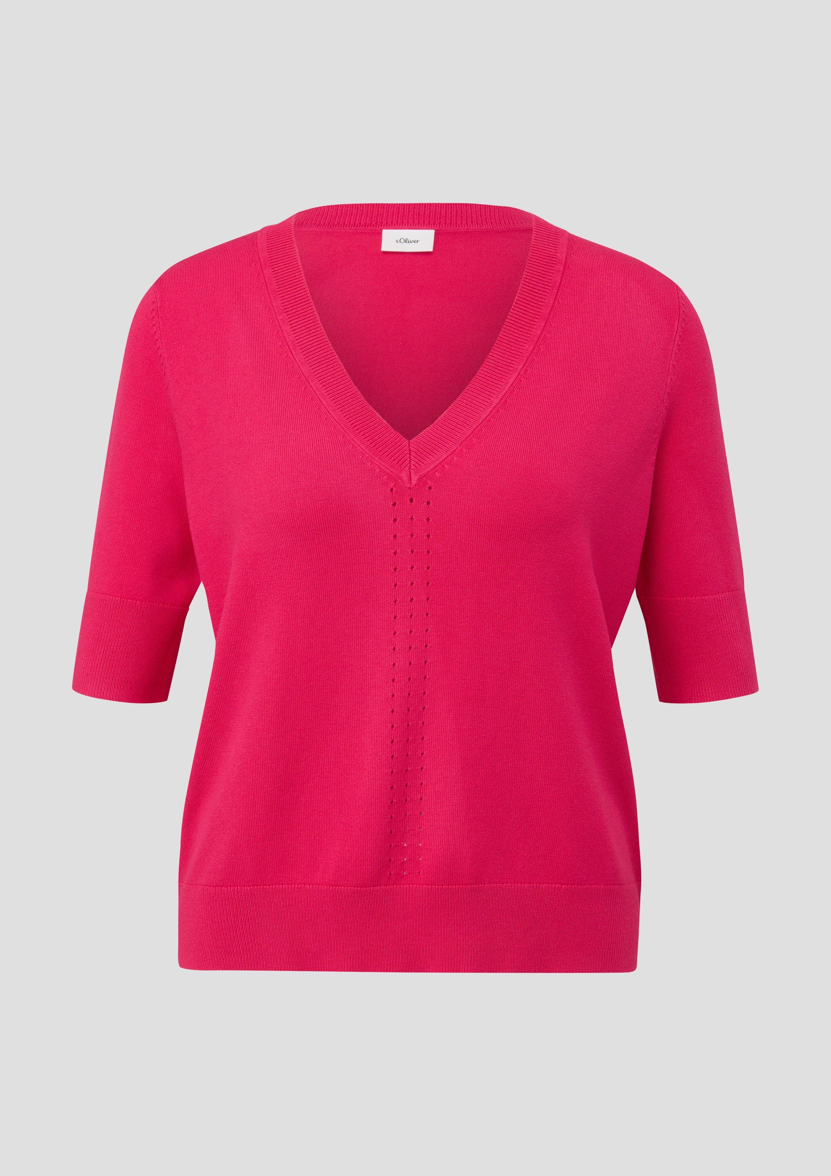 Kurzarmpullover mit Pointelle-Details  2143204-4554