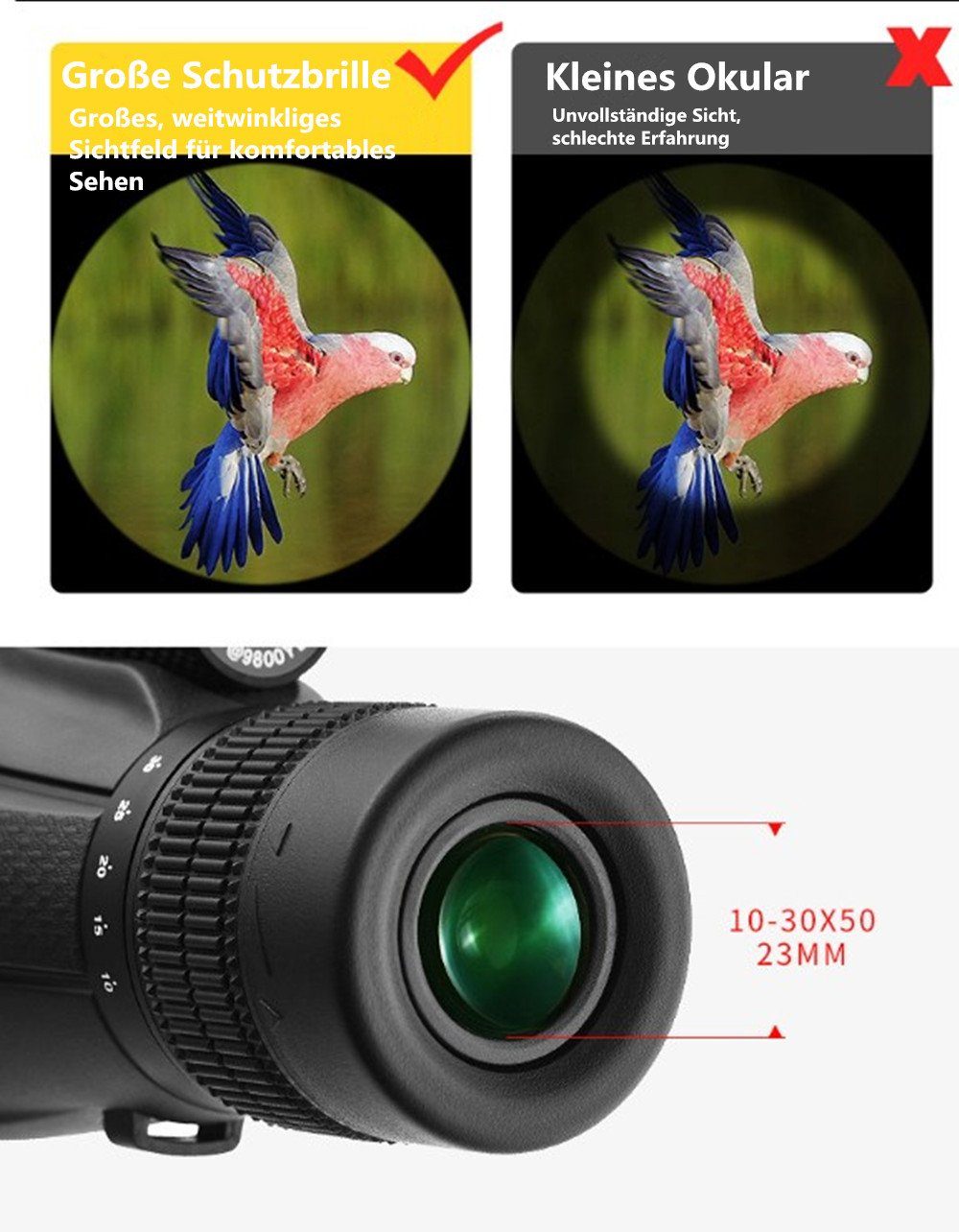 XDeer Teleskop Monokular Teleskopmit Stativ und Handyhalterung Wasserdichtes, Monokular, (30*50) Monokular für Erwachsene Vogelbeobachtung