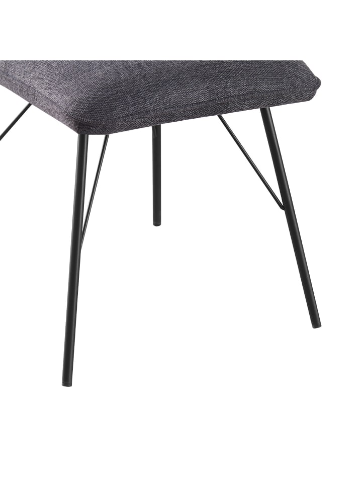 B&D Home 2er-Set: Esszimmerstuhl NELE in Anthrazit - (B)49 x (H)85 x (T)61,5 cm günstig kaufen onesize