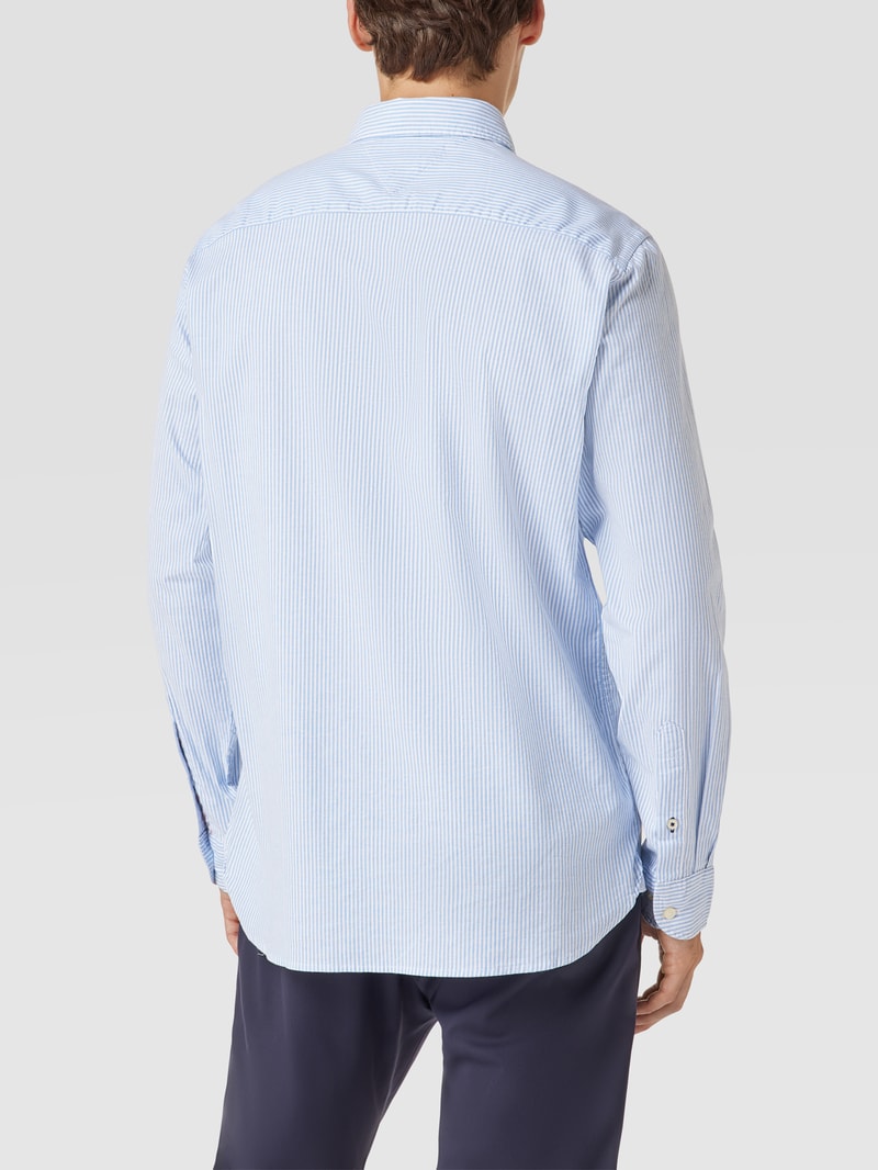 Regular Fit Freizeithemd mit Streifenmuster Modell 'CORE' in hellblau