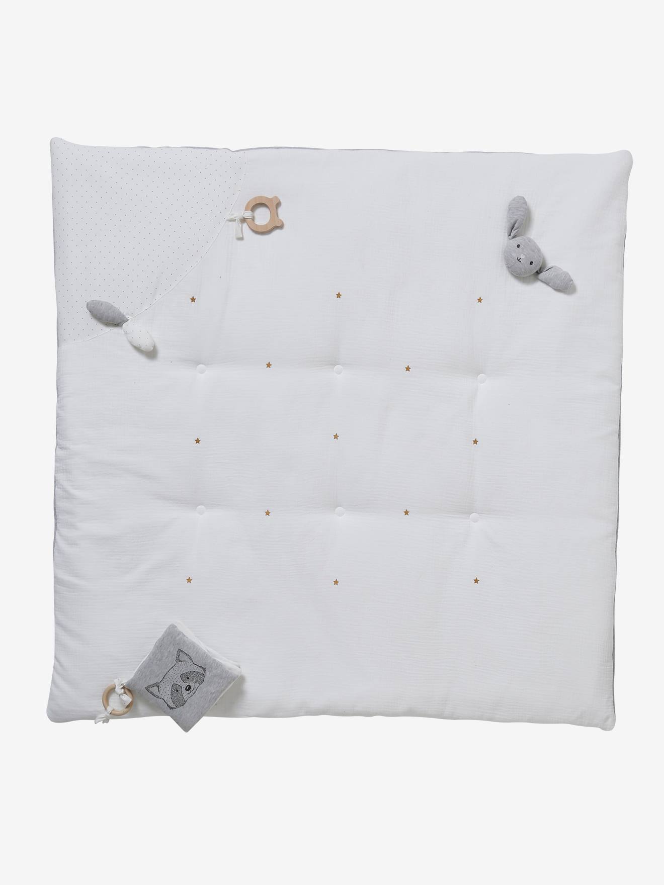 Tapis d'éveil en gaze de coton bio* MINI COMPAGNIE gris