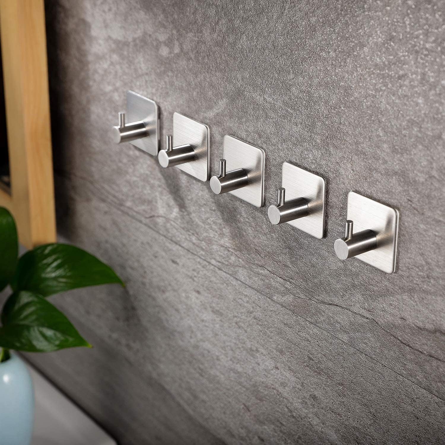 Directin Handtuchhaken ohne Bohren, 5er/10er Set Haken, Selbstklebend Klebehaken, Bad, Küche, (5-St., Hochwertige Klebehaken extra-stark für Bad und Küche), mit Klebe-Pads, Haken selbstklebend
