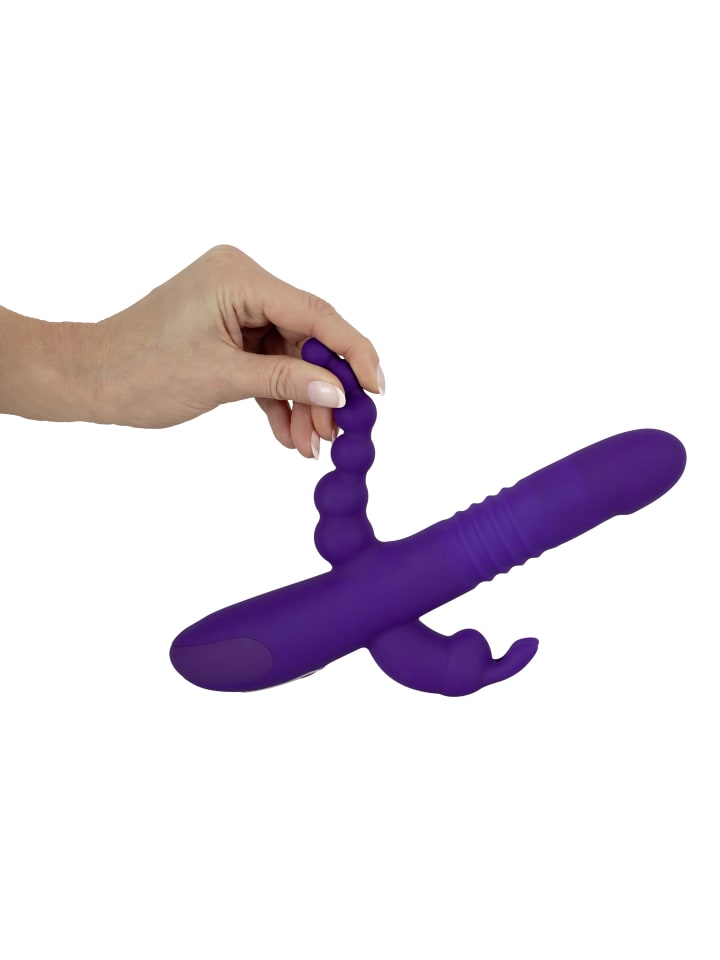 Sweet Smile Vib mit Stoßfunktion und Klitorisreizer Thrusting Pearl Triple in lila günstig kaufen 26 cm