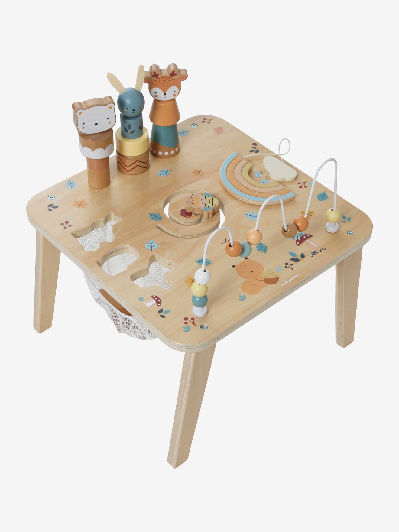 Table d'activités Les amis de la forêt en bois FSC® vert