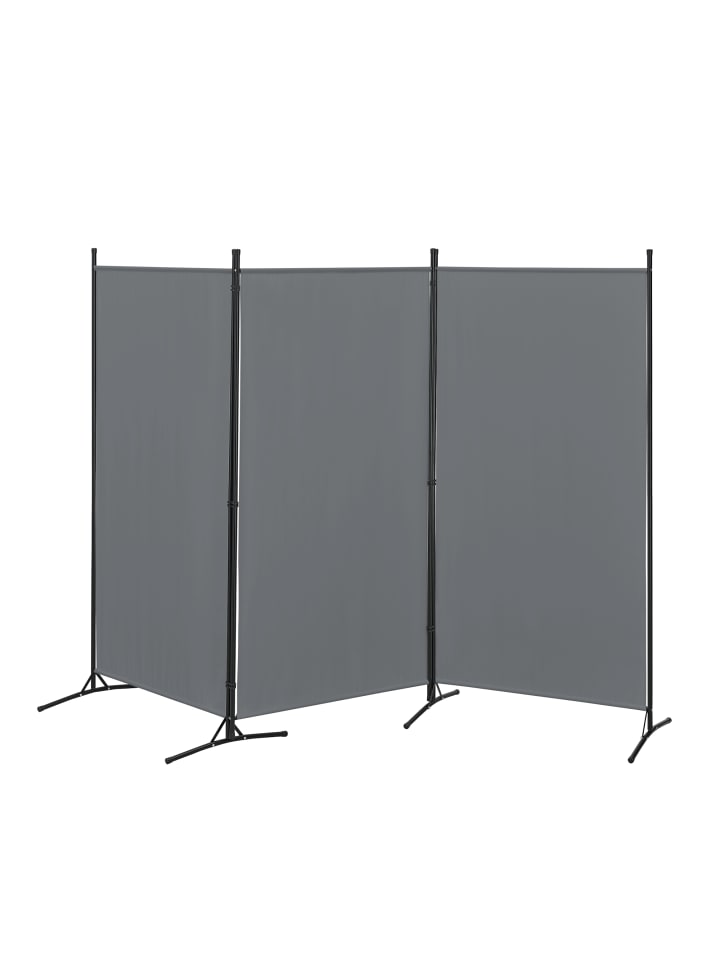 en.casa Raumteiler Teruel - 3-teilig in Grau (H)176cm (B)260cm günstig kaufen onesize
