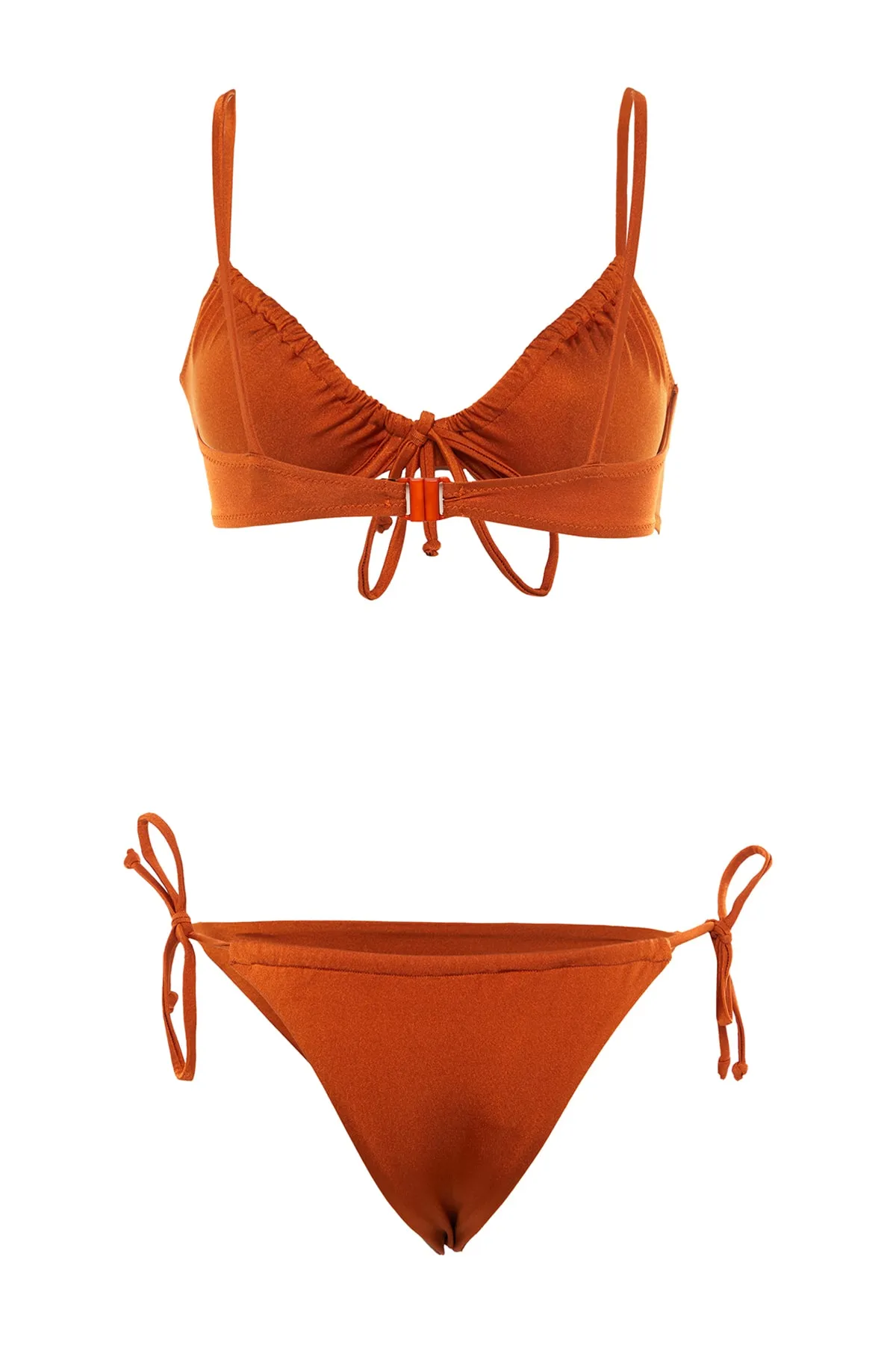 Trendyol Collection  Brasilianisches Bikini-Set mit braunem Balconette-Tunnel TBESS22BT0021