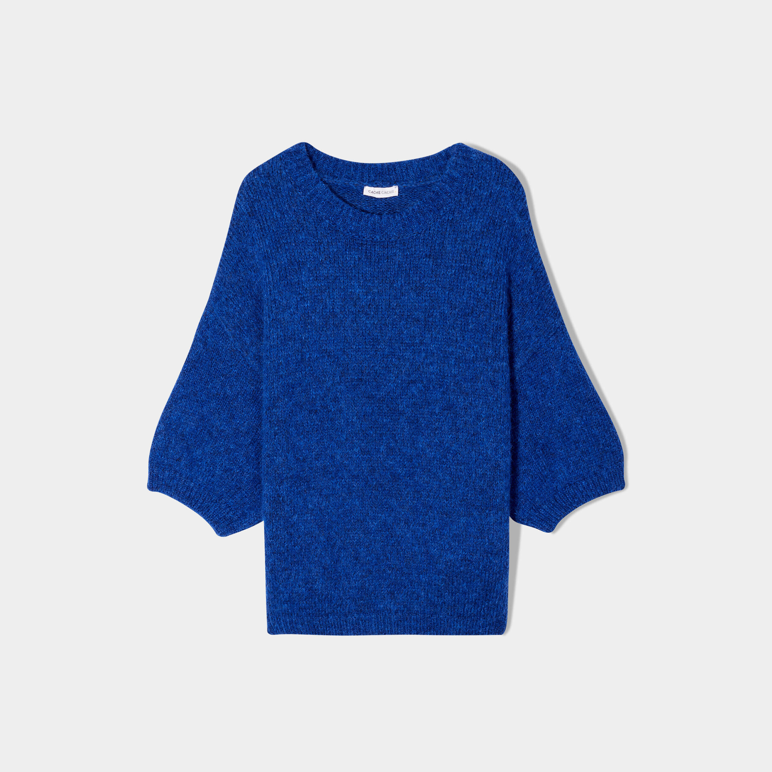 Pull manches courtes bleu electrique femme | Cache Cache