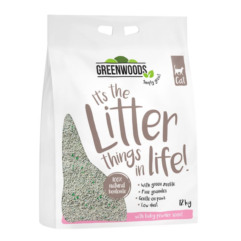 Greenwoods klumpende Katzenstreu aus Naturton