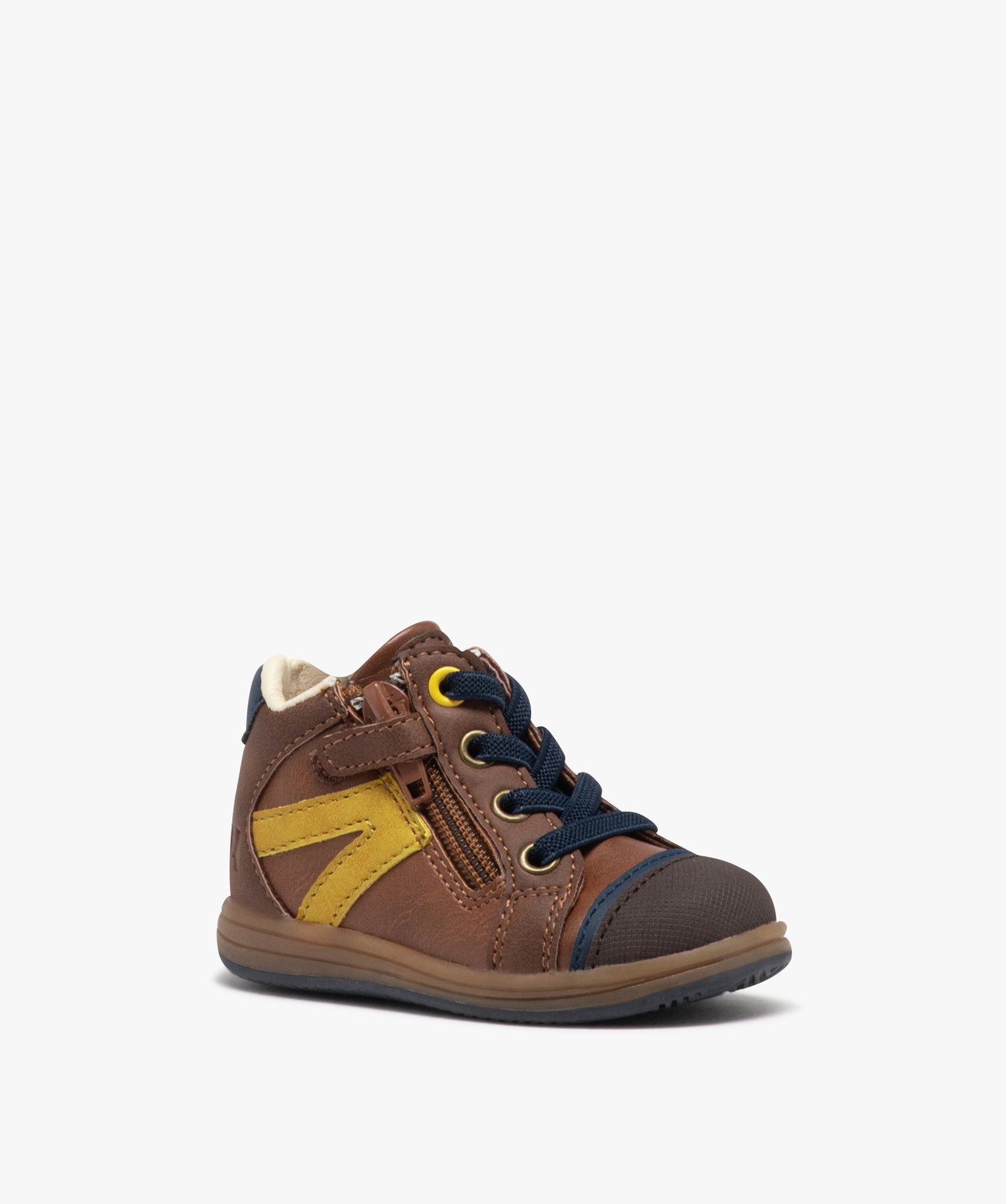 Chaussures premiers pas bébé Garçon bicolores - Hobiz marron | GEMO
