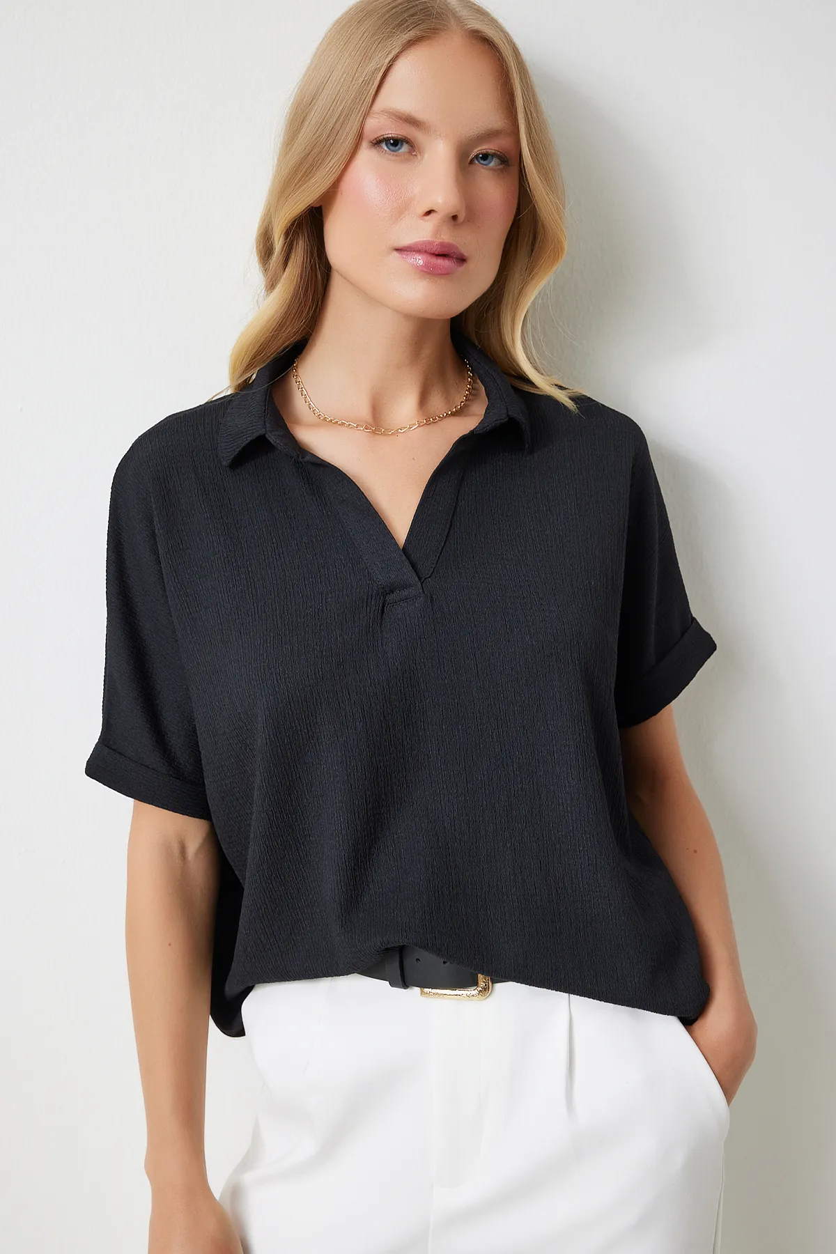 Happiness İstanbul  Bluse - Schwarz - Regular Fit