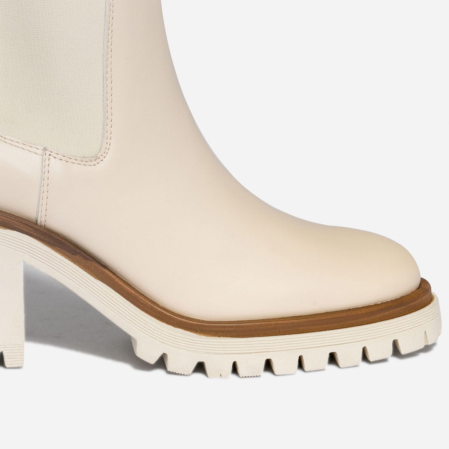 Chelsea boots TEXTO écru en cuir