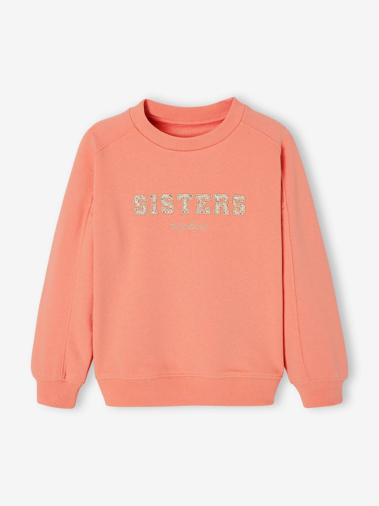 Sweat romantique lettres fantaisie fille sable