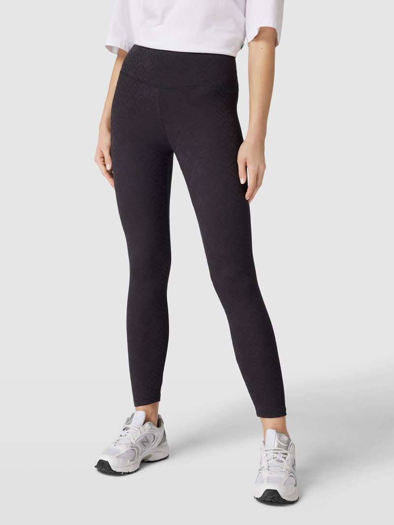 Sportleggings mit Strukturmuster Modell 'NEW DANA' in schwarz