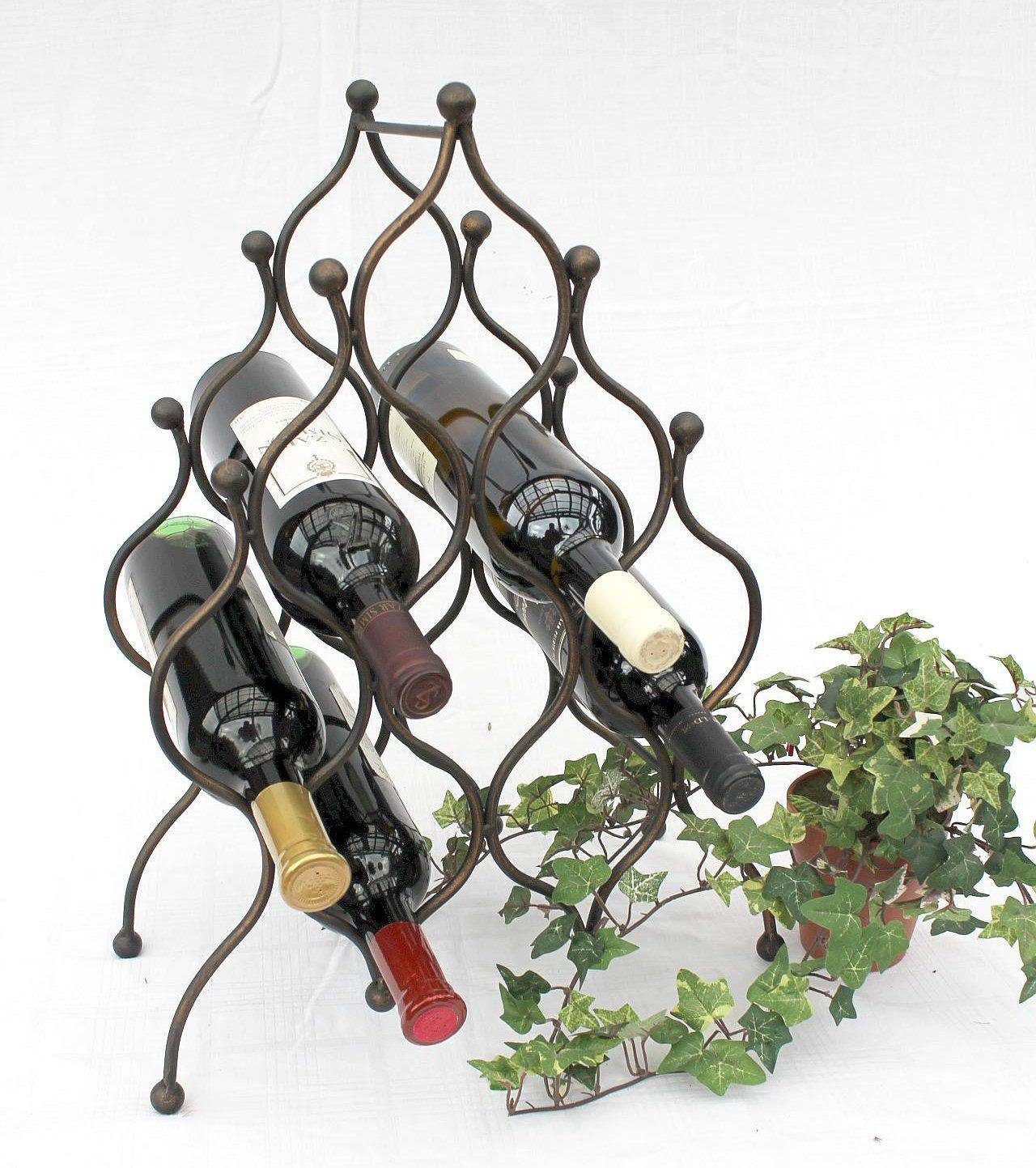 DanDiBo Weinregal Weinregal Pyramide aus Metall für 8 Flaschen JD130406 Flaschenhalter 50 cm Flaschenregal