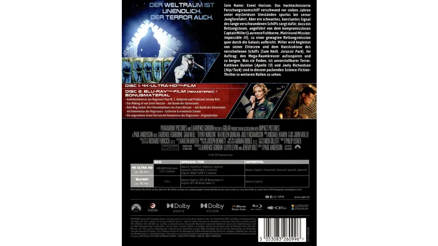 Event Horizon - Am Rande des Universums  (4K Ultra HD) (+ Blu-ray)