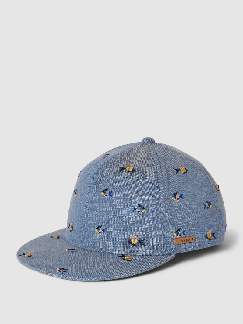 Cap mit Motiv-Stitching Modell 'PAUK' in jeans