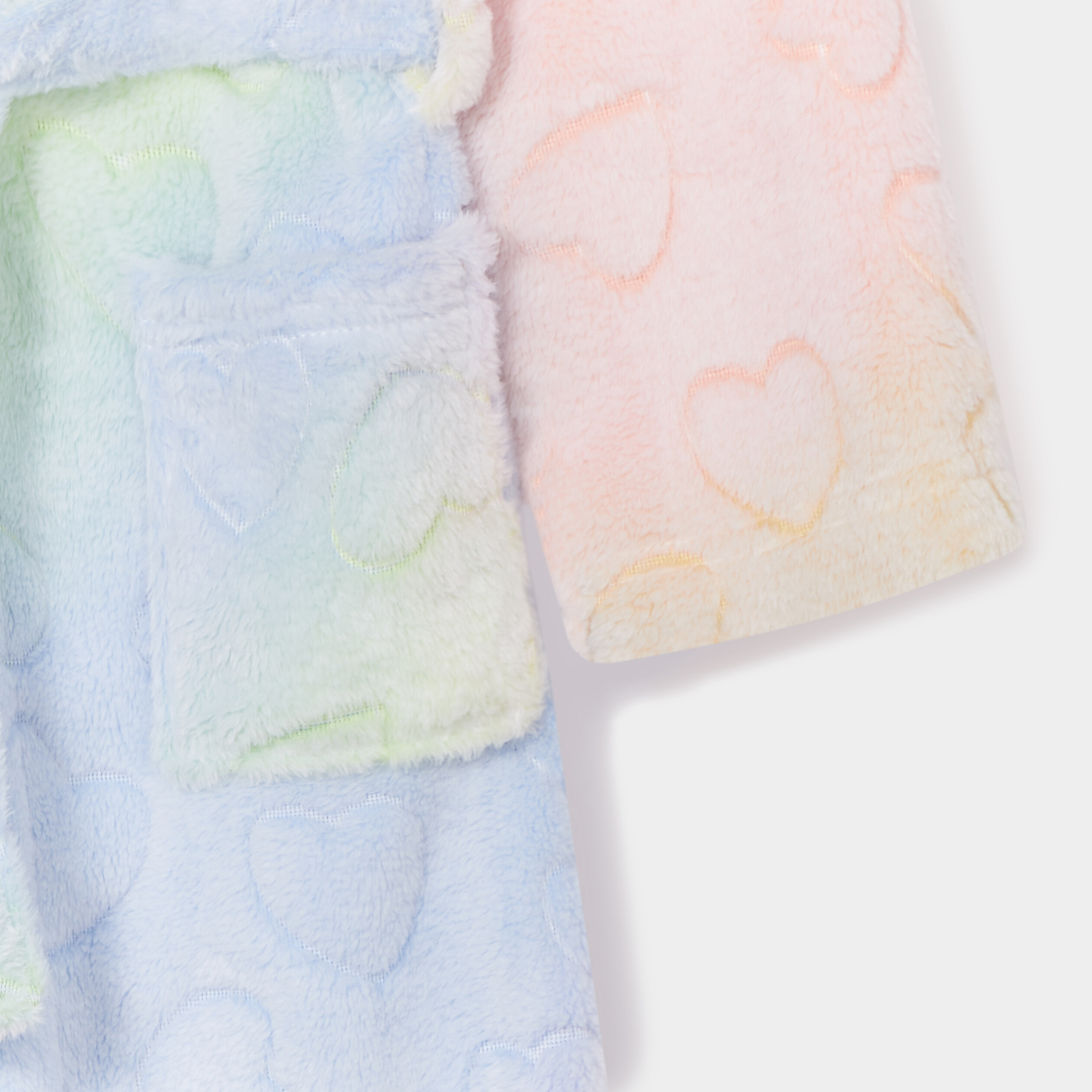 Peignoir pilou ceinturé à capuche multicolore fille | La Halle