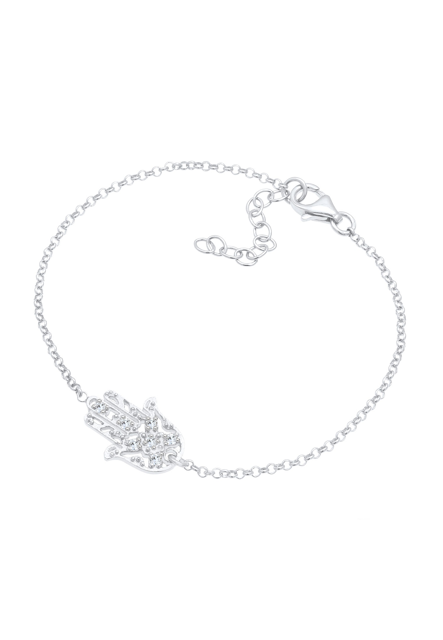 Elli ženska hamsa ruka Fatima Spiritual s kristalima od 925 sterling srebra