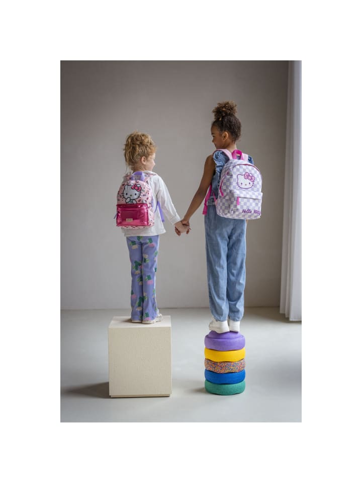 COFI 1453 Hello Kitty Rucksack „Bag It Up!“ Kinder RucksackKaromuster in Rosa günstig kaufen 37 cm