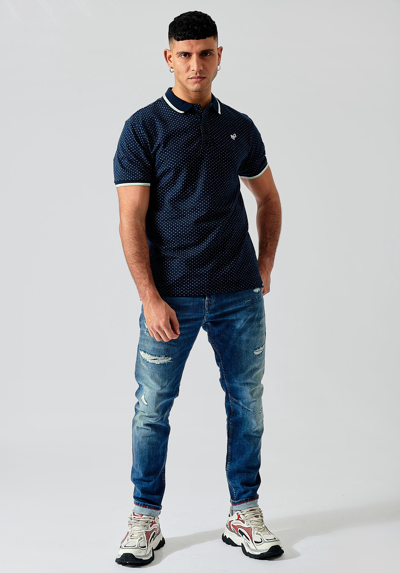 BARIS  Polo bleu Homme