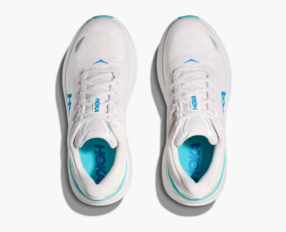Bondi 9 White / Hoka Blue