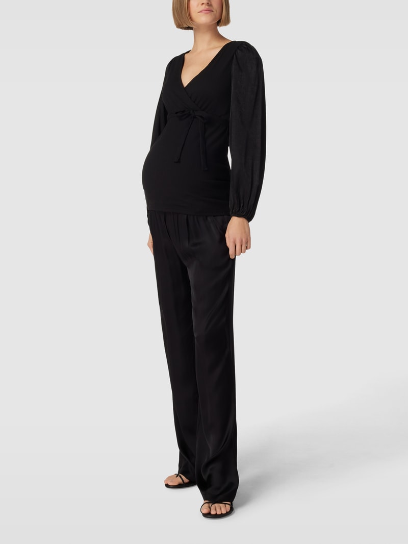 Longsleeve in Wickel-Optik in schwarz