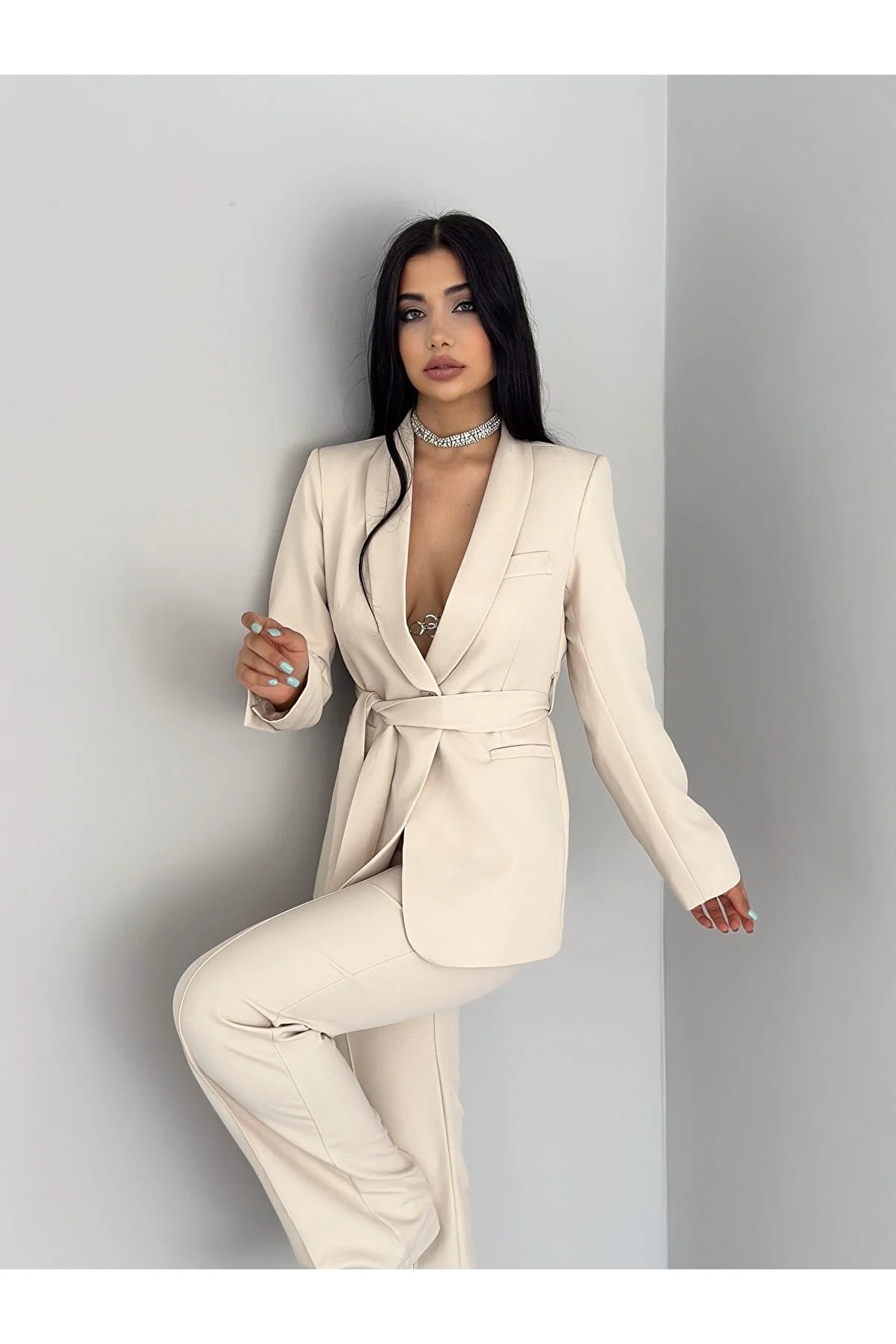 ZF BUTİK  Set aus Jacke und Hose mit Gürtel