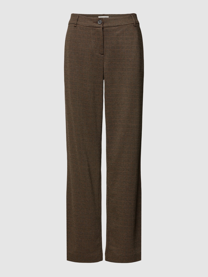 Stoffhose mit Strukturmuster in dunkelbraun