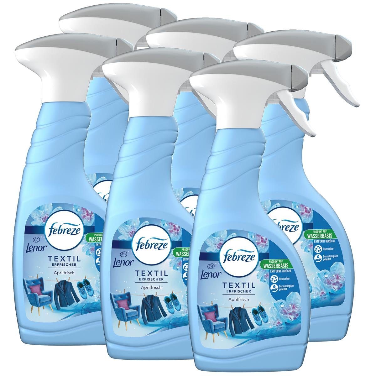Febreze Raumduft Febreze Textilerfrischer Lenor Aprilfrisch 500ml - Textilspray (6er Pa