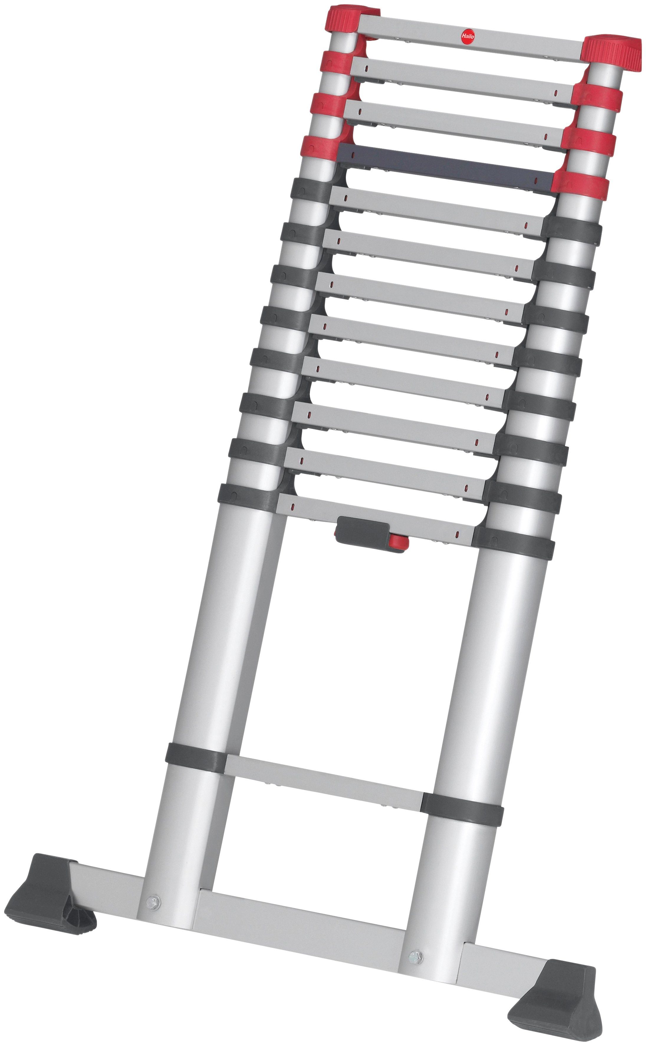 Hailo Teleskopleiter FlexLine, Alu-Sicherheits-Teleskopleiter 13 Sprossen