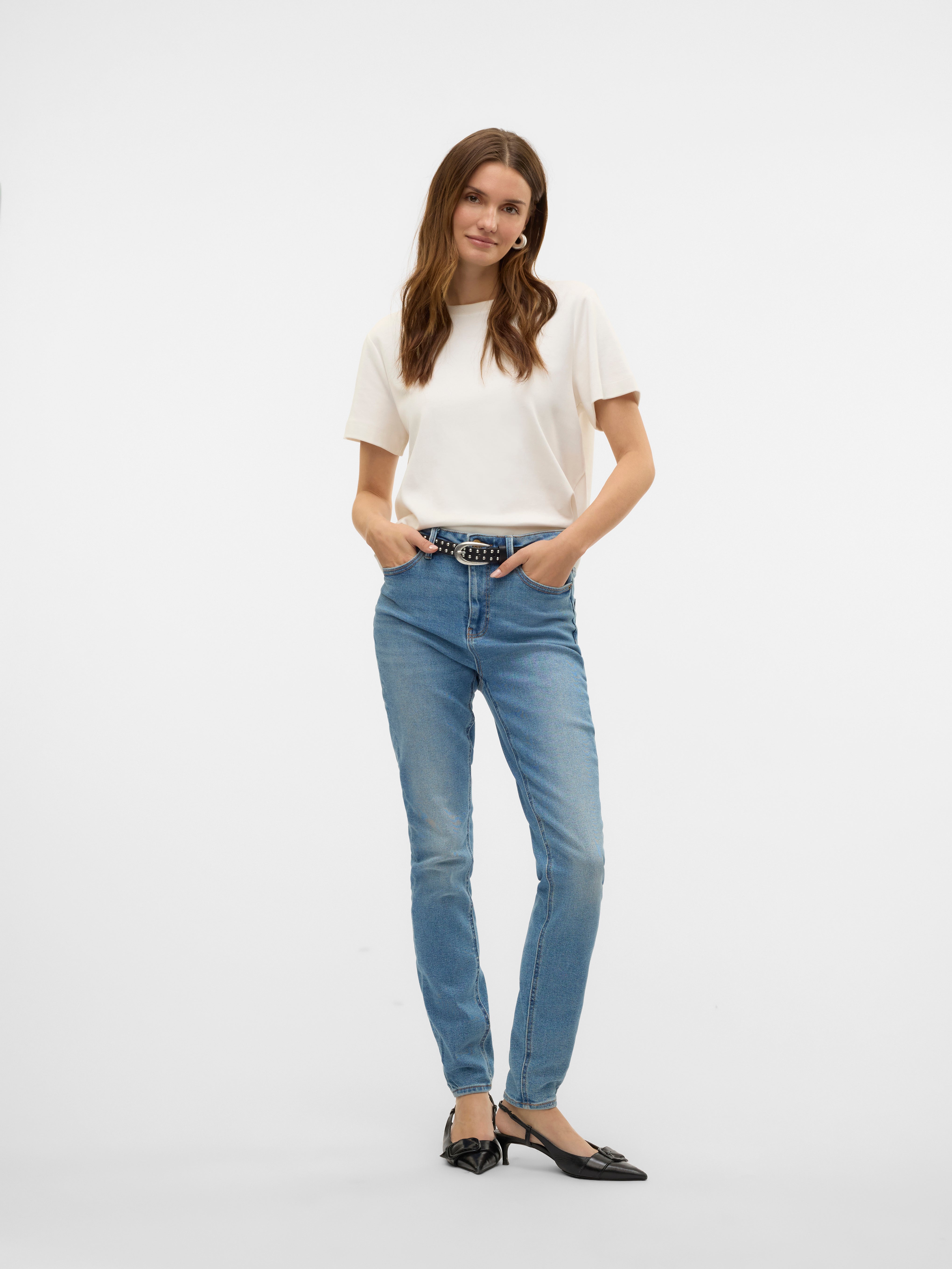 VMSOPHIA Hohe Taille Slim Fit Jeans