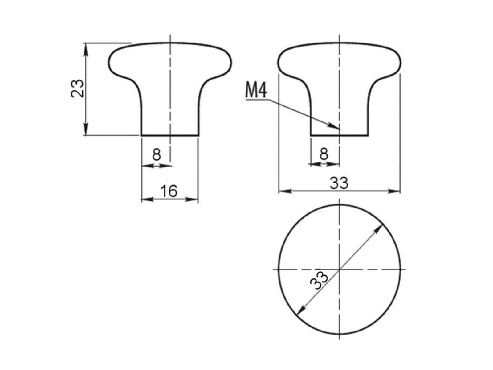 SO-TECH® Möbelknopf Porzellanknopf KIMY, versch. Dekore Knopf Knauf incl. Schraube