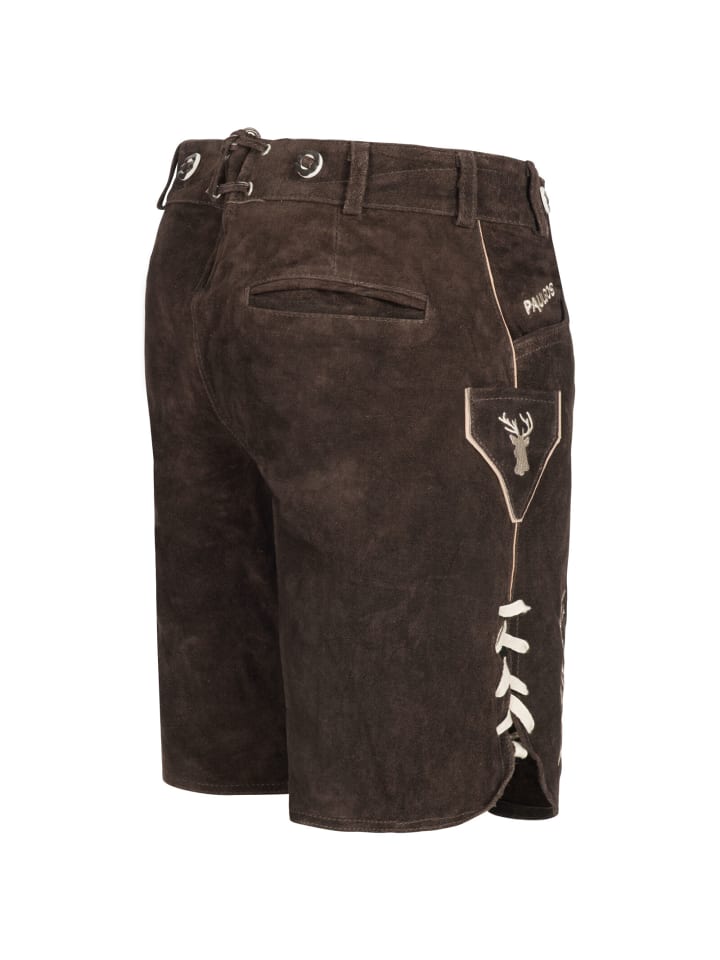 PAULGOS Lederhose Kurz Echtleder HK3 in Dunkelbraun günstig kaufen