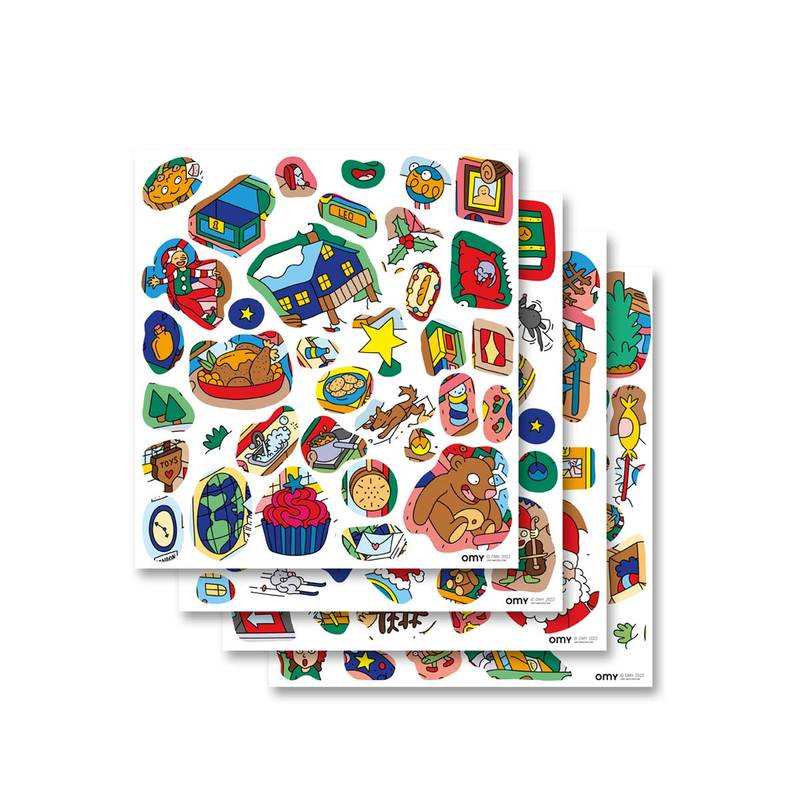 Poster stickers, atelier du Père Noël - OMY