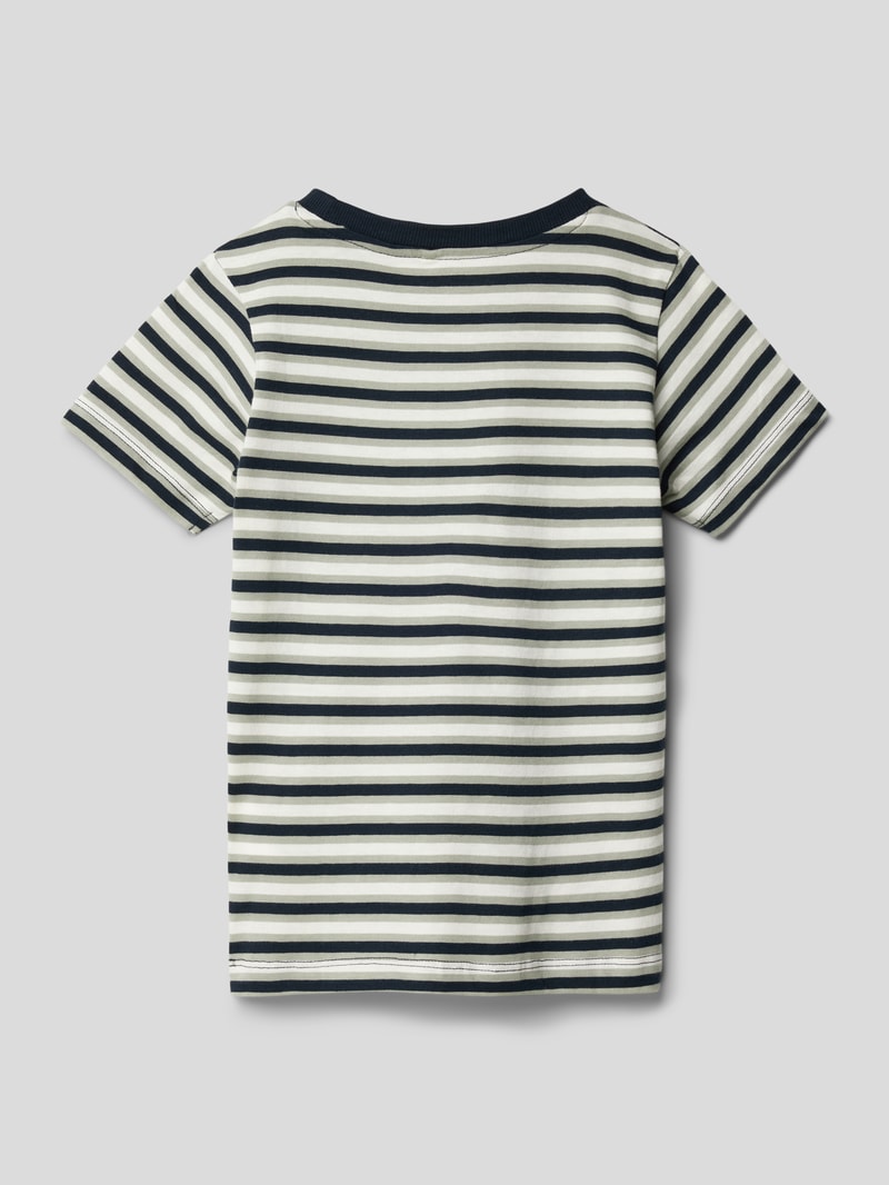 T-Shirt aus Baumwolle mit Motiv-Patch Modell 'DIK' in marineblau